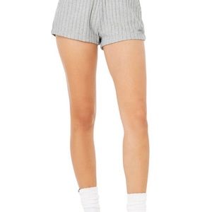 ALO | Ribbed Take Comfort Short Athletic Heather Gray | XS